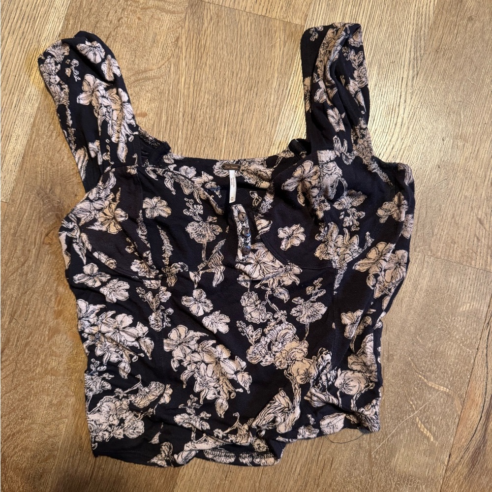 Free People Floral Print Sleeveless Top: size M